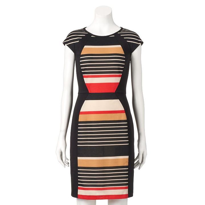 Women's Ronni Nicole Colorblock Striped Sheath Dress, Size: 12, Ovrfl Oth