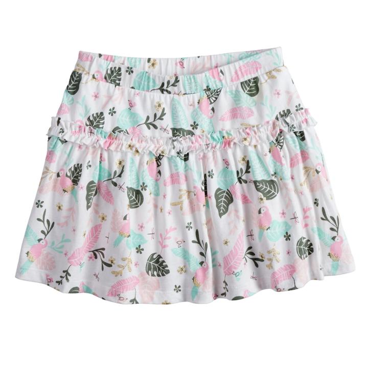 Girls 4-10 Jumping Beans&reg; Pattern Ruffled Skort, Size: 8, Natural