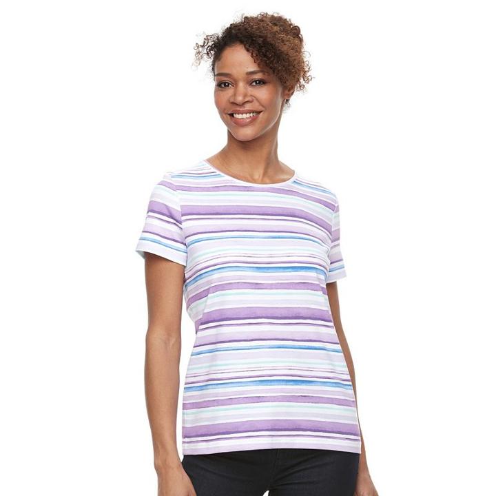Women's Croft & Barrow&reg; Essential Crewneck Tee, Size: Xxl, Brt Purple