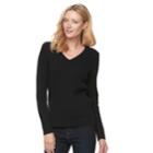 Women's Croft & Barrow&reg; Cable-knit Sweater, Size: Medium, Black