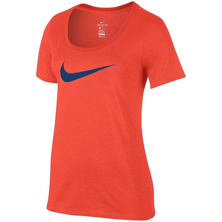 Women's Nike Swoosh Short Sleeve Graphic Tee, Size: Large, Orange Oth