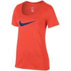 Women's Nike Swoosh Short Sleeve Graphic Tee, Size: Large, Orange Oth