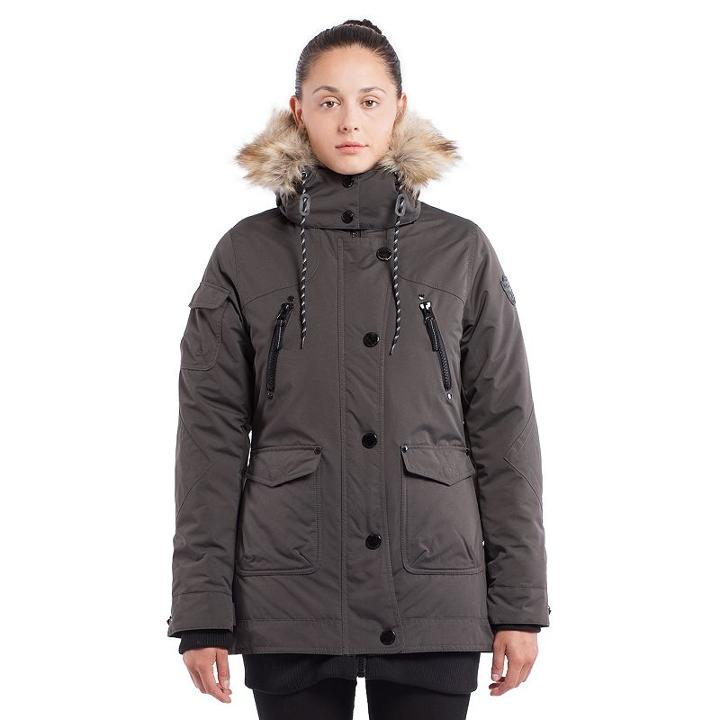 Women's Noize Hooded Mid-length Parka, Size: Medium, Grey