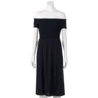 Juniors' Candie's&reg; Smocked Off-the-shoulder Midi Dress, Girl's, Size: Large, Black