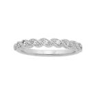 Sterling Silver 1/10 Carat T.w. Diamond Twist Ring, Women's, Size: 4, White