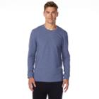 Men's Heat Keep Brushed Fleece Crewneck Tee, Size: Medium, Blue Other