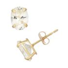 Lab-created White Sapphire 10k Gold Oval Stud Earrings, Women's
