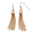 Lc Lauren Conrad Beaded Tassel Drop Earrings, Women's, Gold