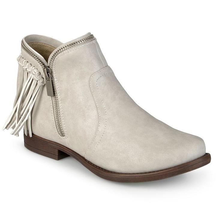 Journee Collection Women's Fringe Ankle Boots, Girl's, Size: 7.5, Brown Oth