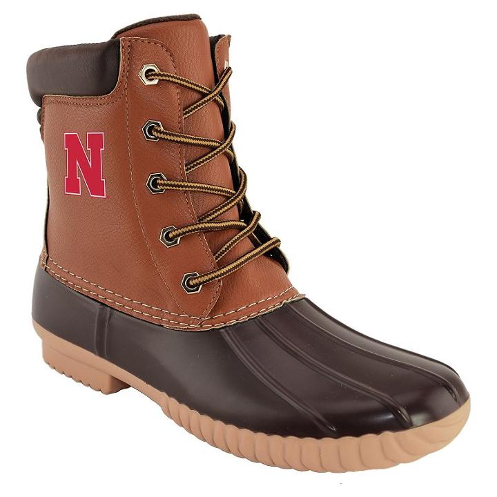 Men's Nebraska Cornhuskers Duck Boots, Size: 13, Brown