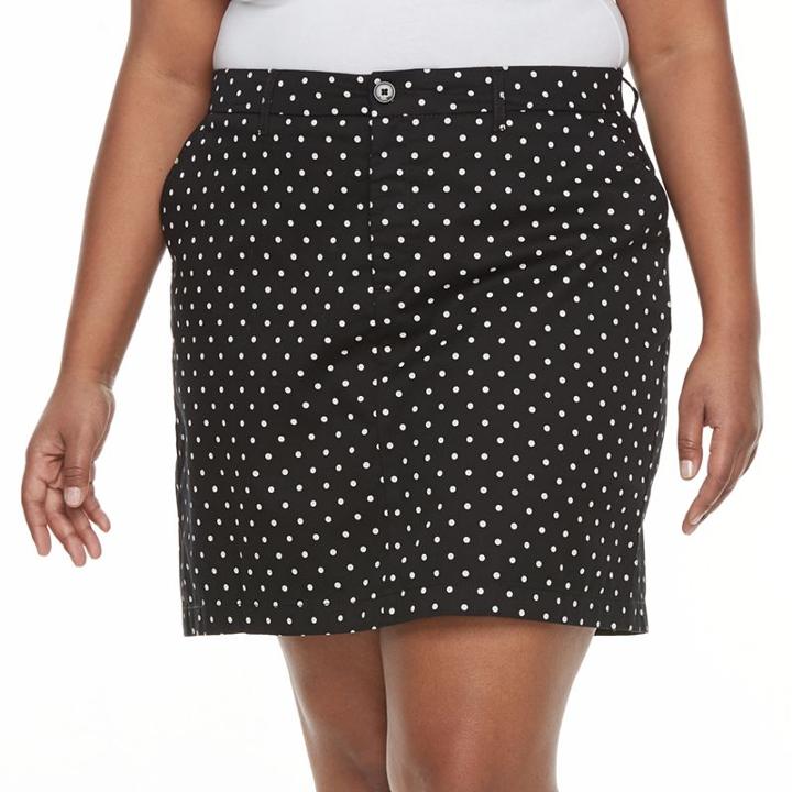 Plus Size Croft & Barrow&reg; 5-pocket Essential Floral Skort, Women's, Size: 18 W, Black