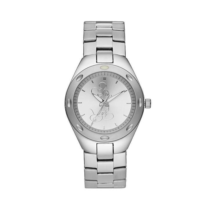 Disney's Mickey Mouse Men's Stainless Steel Watch, Silver