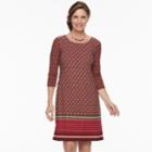 Women's Dana Buchman Scoopneck Shift Dress, Size: Xs, Med Red