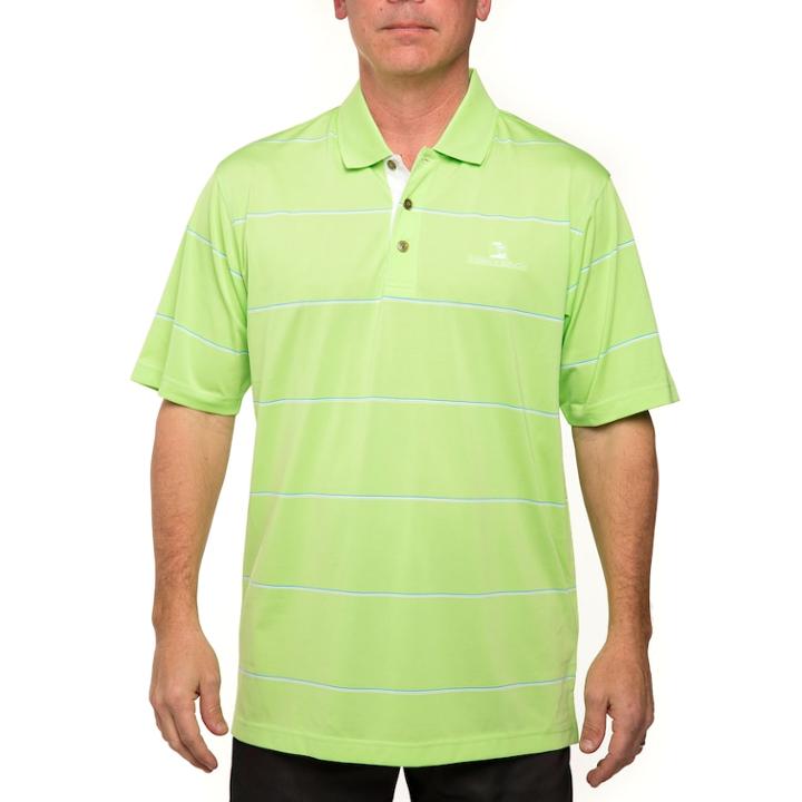 Men's Pebble Beach Classic-fit Engineer-striped Performance Golf Polo, Size: Xl, Green