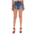 Juniors' Wallflower Patches Jean Shortie Shorts, Girl's, Size: 0, Med Pink