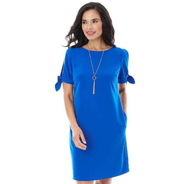 Women's Ab Studio Cold-shoulder Shift Dress, Size: 16, Brt Blue