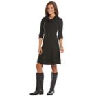Women's Chaps Turtleneck Shift Dress, Size: Medium, Black