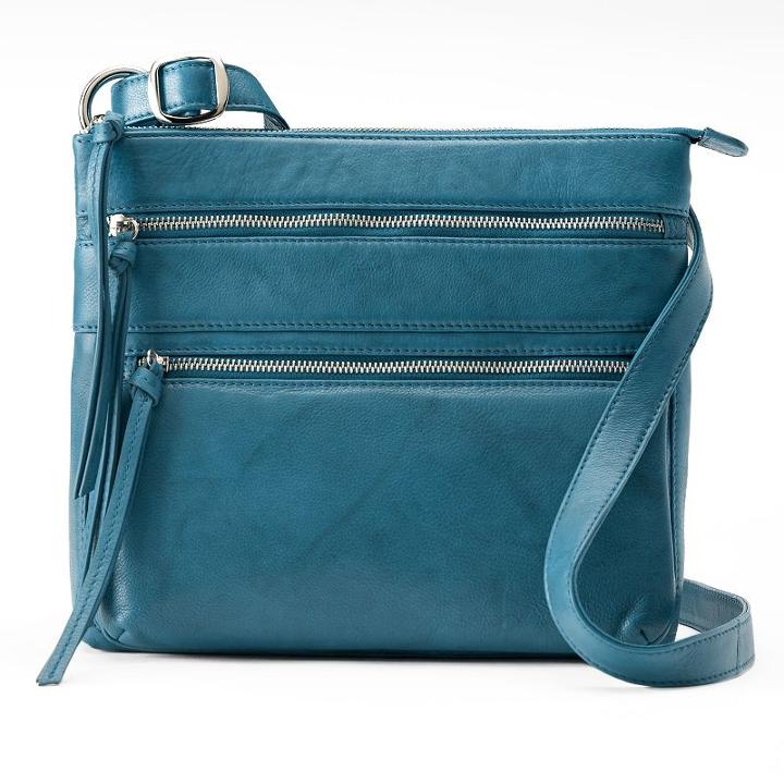 Ili Triple Entry Leather Crossbody Bag, Women's, Blue