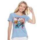 Juniors' Marvel Superheroes Graphic Tee, Girl's, Size: Xl, Med Blue