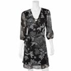 Juniors' Iz Byer Lace-up Shirtdress, Teens, Size: Large, Black White Print