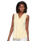 Women's Dana Buchman Pleated V-neck Tank, Size: Small, Med Yellow