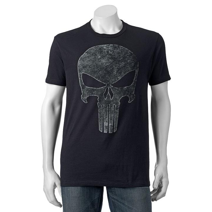 Men's Marvel Universe Punisher Tee, Size: Small, Black