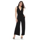 Women's Nina Leonard Wide-leg Jumpsuit, Size: Medium, Black