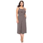 Women's Apt. 9&reg; Textured Flounce Jumpsuit, Size: Xs, Grey