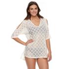 Women's Portocruz Lace Cold-shoulder Cover-up, Size: Xxl, Lt Beige