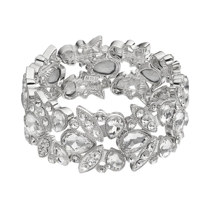 Simulated Crystal Geometric Stretch Bracelet, Women's, Multicolor