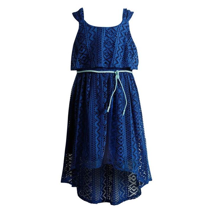 Girls 4-6x Youngland Crochet Knit Dress, Girl's, Size: 4, Blue