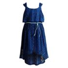 Girls 4-6x Youngland Crochet Knit Dress, Girl's, Size: 4, Blue