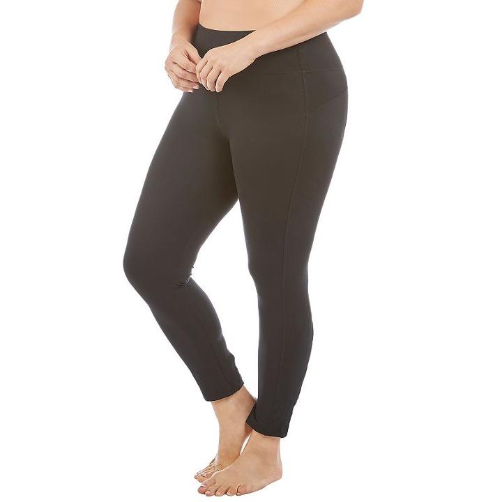 Plus Size Balance Collection Mila Cutout-hem Leggings, Women's, Size: 3xl, Black