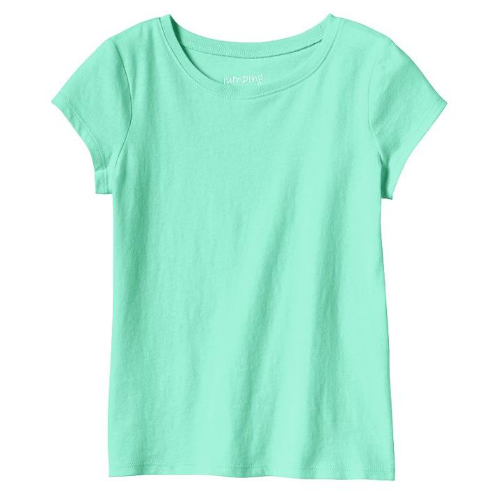 Girls 4-10 Jumping Beans&reg; Basic Short Sleeve Solid Tee, Girl's, Size: 6x, Brt Green
