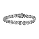 Sterling Silver 1-ct. T.w. Diamond Crisscross Bracelet, Women's, Size: 7.5, White