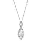 Sterling Silver Lab-created White Sapphire 2-stone Swirl Pendant, Women's, Size: 18