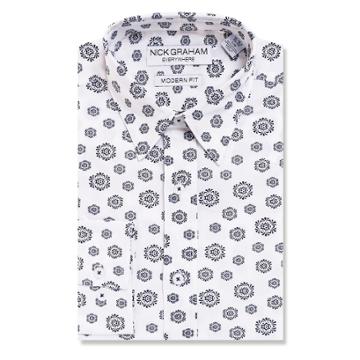 Men's Nick Graham Everywhere Modern-fit Stretch Dress Shirt, Size: M-32/33, White