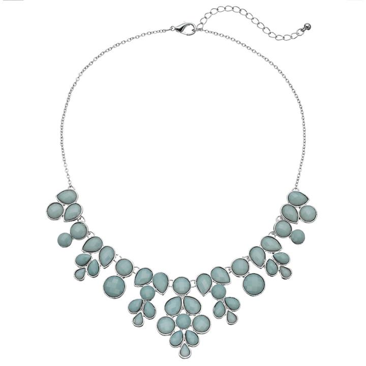Mudd&reg; Blue Round & Teardrop Stone Statement Necklace, Women's, Turq/aqua