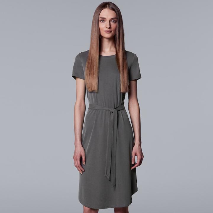 Women's Simply Vera Vera Wang Ribbed Sheath Dress, Size: Medium, Med Grey