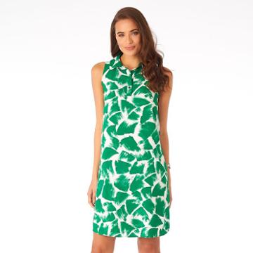 Women's Indication By Eci Printed Shirtdress, Size: Xl, Green Oth
