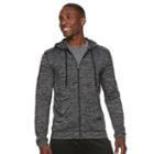 Men's Tek Gear&reg; Brushed Space-dyed Full-zip Hoodie, Size: Xl, Black