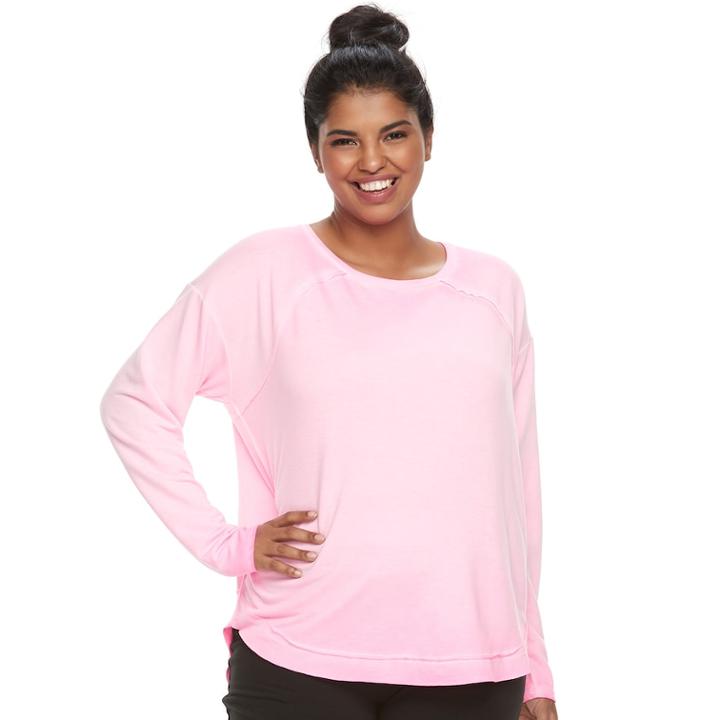 Juniors' Plus Size So&reg; Drapey Relaxed Fit Top, Teens, Size: 3xl, Brt Pink