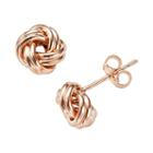14k Rose Gold Love Knot Stud Earrings, Women's, Pink