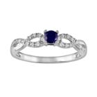 Sterling Silver Lab-created Sapphire And Diamond Accent Infinity Ring, Women's, Size: 8, Blue