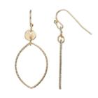 Lc Lauren Conrad Textured Marquise Drop Earrings, Women's, Gold
