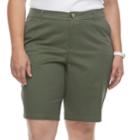 Plus Size Croft & Barrow&reg; Essential Bermuda Shorts, Women's, Size: 18 W, Dark Green
