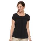 Women's Croft & Barrow&reg; Eyelet Tee, Size: Large, Black