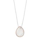 Sterling Silver Mother-of-pearl & Cubic Zirconia Teardrop Pendant Necklace, Women's, White