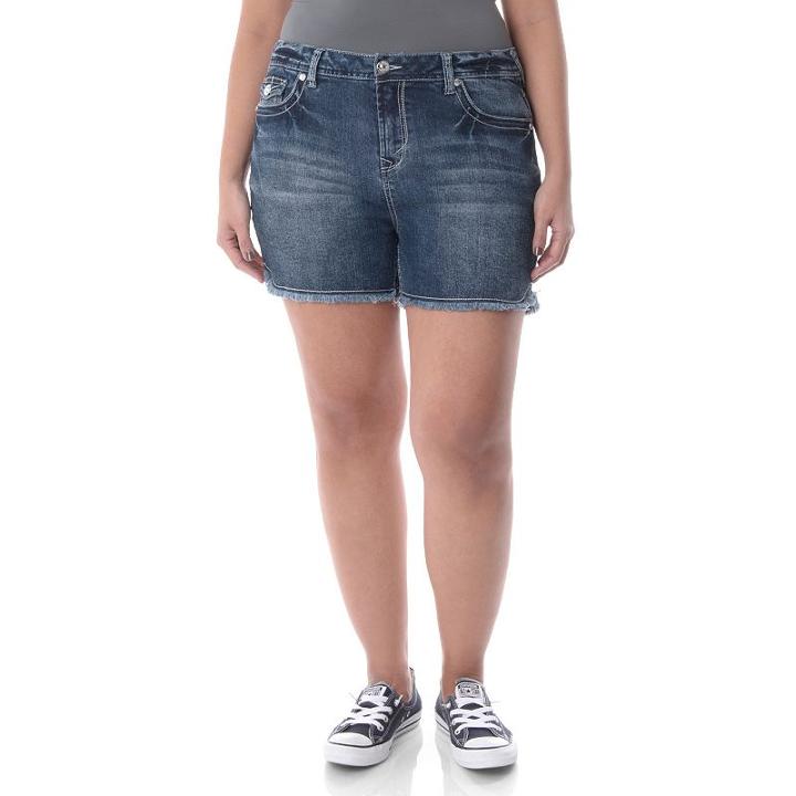 Juniors' Plus Size Wallflower Patriotic Midi Shorts, Girl's, Size: 16 W, Brt Blue