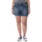 Juniors' Plus Size Wallflower Patriotic Midi Shorts, Girl's, Size: 16 W, Brt Blue
